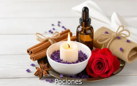 Plato con lavanda y otras especias e ingredientes para pociones